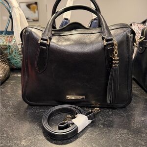 Brahmin Micaela Black Nighshade Elegant Black Leather Handbag Authentic/NWT